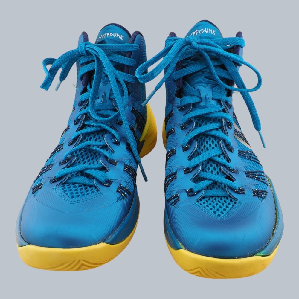Nike Hyperdunk 2013 Teal/Sonic Yellow Basketball Shoes Mens 7 Womens 8.5